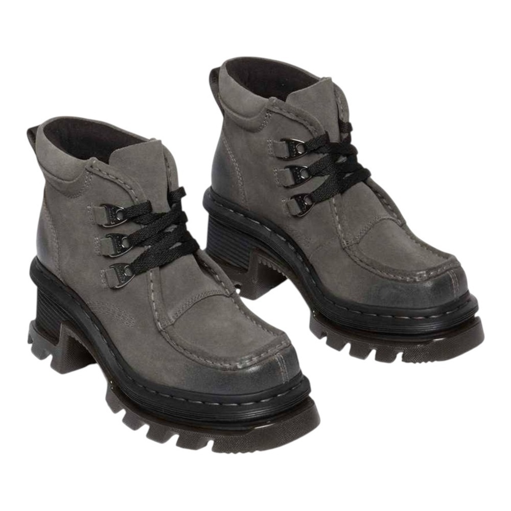 Dr. Martens Corran 3-Eye Suede Heeled Boots. - Picture 2 of 8